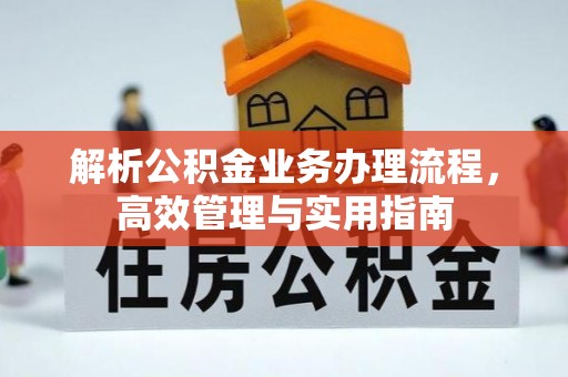满州解析公积金业务办理流程，高效管理与实用指南
