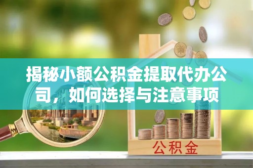 满州揭秘小额公积金提取代办公司，如何选择与注意事项